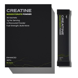 Fraction One Creatine Monohydrate Sachets - Lab Verified, UK 3rd Party Tested, 7g advanced formula, 5g micronised Creatine With 2g BCAAs per Serving, Unflavoured Powder for performance, 30 days supply