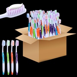 Lemecima 80 Pack Premium Toothbrushes, Oversized Easy Grip Rubber Handle, Soft Multi Color Nylon Bristles, Bulk Packed, No Cutting or Tearing Apart Required.