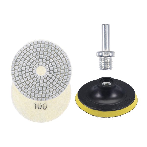 sourcing map 4 Inch 100 Grit Diamond Wet Polishing Pad