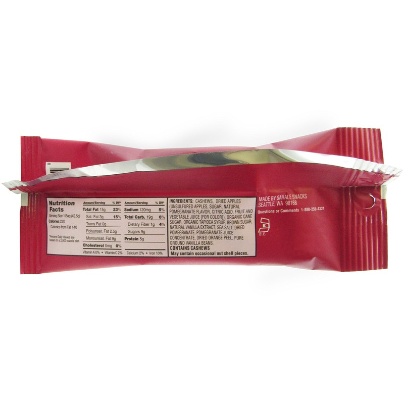 Sahale Snacks Pomegranate Vanilla Flavored Cashews Glazed Mix, 1.5 Ounce