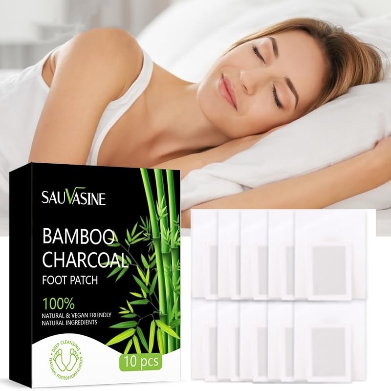 Bamboo Charcoal Foot Patches, Natural Ingredients with Mugwort and Vitamin