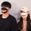 Transparent Wedding Mask for Lip Reading, Group Photos & Pool Sauna Mask Square - Black 3ea