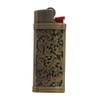 Lucklybestseller Classic Vintage One Side Floral Metal Lighter Pouches Case