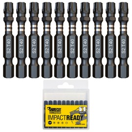 10 x SabreCut SCTX4050_10 50 mm TX40 T40 Impact Wrench Drill Bit Set Single-Ended Torx High Performance Includes Storage Box