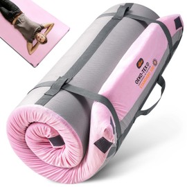 GAIALOOP Memory Foam Futon Mattress Car Camping Bed Glamping Roll Up Mattress, Japanese Floor Sleeping Mat Camp Cot Pad Travel Guest Side Sleepers Sakura Pink [Twin: 75 * 38 * 3"]