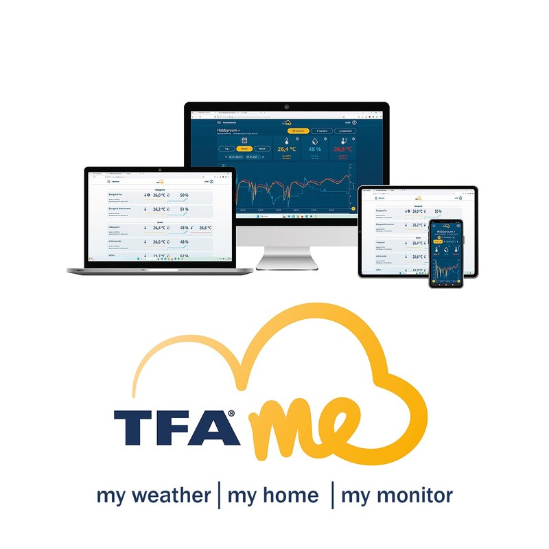 TFA Dostmann WLAN Design Weather Station TFA.me ID-04, 35.8102, Professional