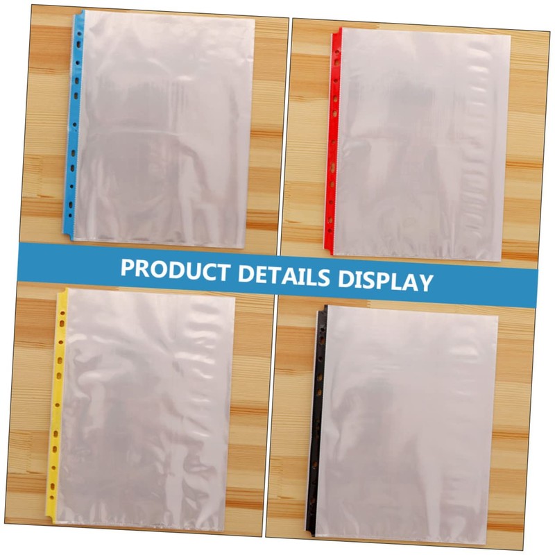 Operitacx 100pcs Sheet Data Protection Film Page Protector Colored Binder