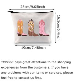TOBGBE - Botas vaqueras de regalo occidental para mujer, con cierre, bolsa de cosméticos occidentales, bolsas occidentales para mujer, Blanco apagado, Botas vaqueras