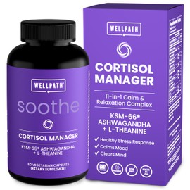 WellPath Soothe Cortisol Manager - Cortisol Supplements for Women with KSM-66® Ashwagandha & L-Theanine - Stress Support, Detox - 11-in-1 Complex, Vegan, Made in USA, Non-GMO, 60 Ct