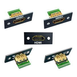 chenyang 5 Pack HDMI DIY Connector, HDMI 2.1 8K 19 Pin Gold-Plated Female Connector Repair Replacement Soldering Adapter with Screw Hole for Panel Mounting