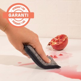 INGA - 4 x Reusable Sponges, Washable, Grey, Very Efficient, Scratches Washable Sponge That Lasts One Year