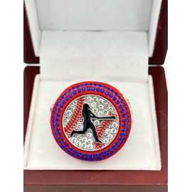 Discount Sports Rings Deluxe Batter Ring, RED FINALIST BLUE STONES, Premium Softball Baseball Tournament Rings 28-14