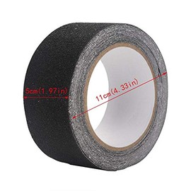 Tira Antideslizante, 5m * 5cm PVC Antideslizante Cinta Adhesiva para Peldaños para Decoración y Advertencia, Escalera Paso Piso Seguridad Pisada(Negro)