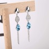 Sllaiss 925 Sterling Silver Post Chain Earrings for Women Round