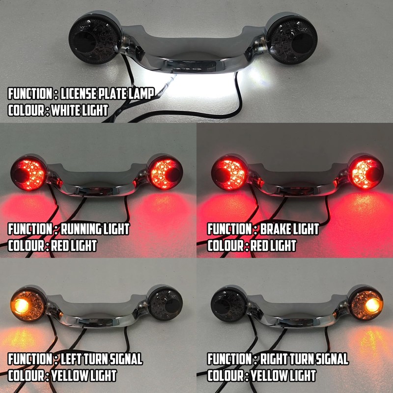 Bullet Rear Brake Light Bar with Turn Signals Smoke Lens