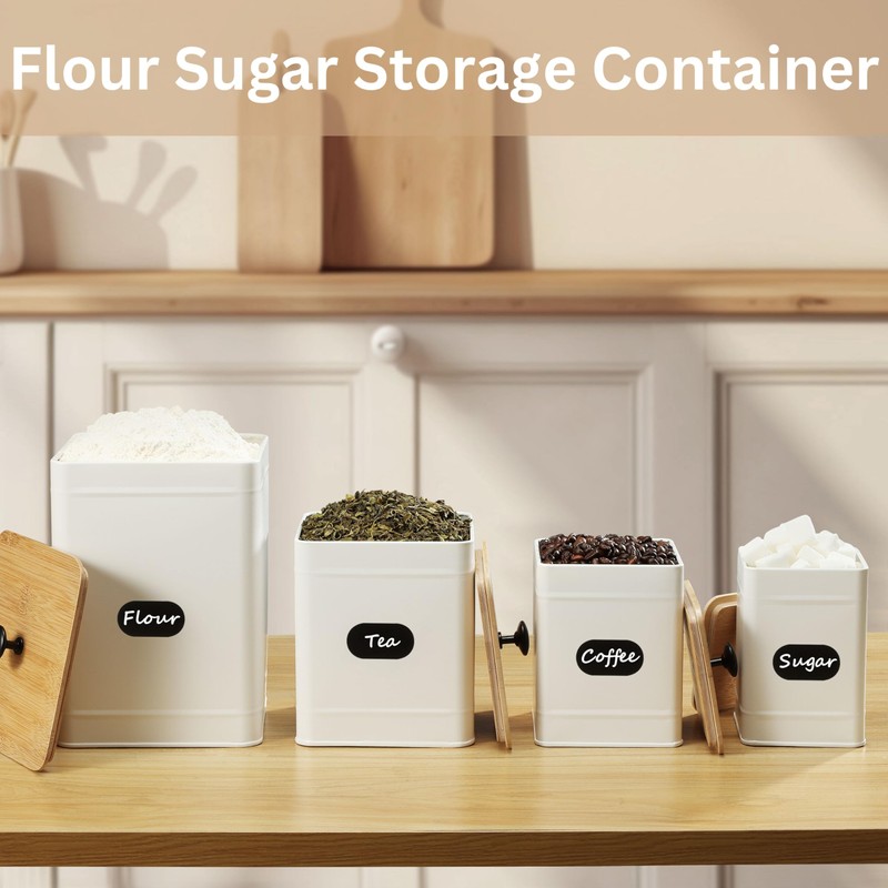 PERFNIQUE Kitchen Canisters, Airtight Canister Sets for Kitchen Counter, Kitchen