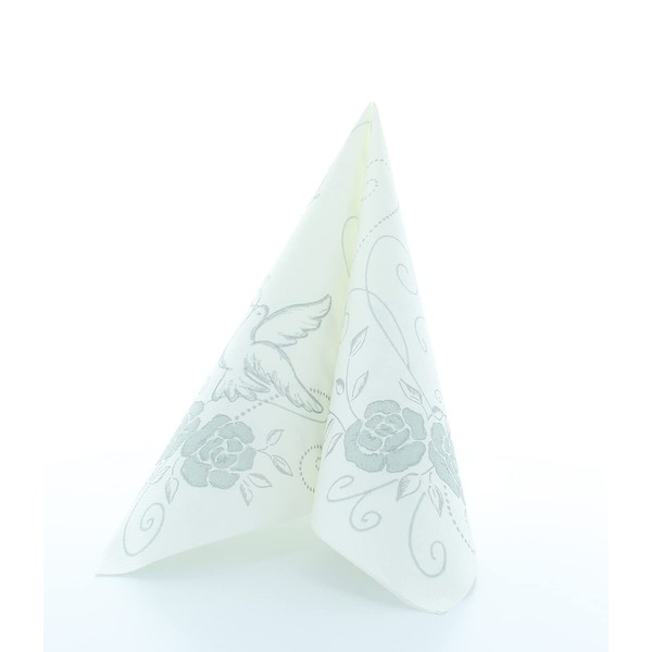 Prime Guest Airlaid-Servietten Hochzeit 40x40 cm / Premium Einweg-Serviette /