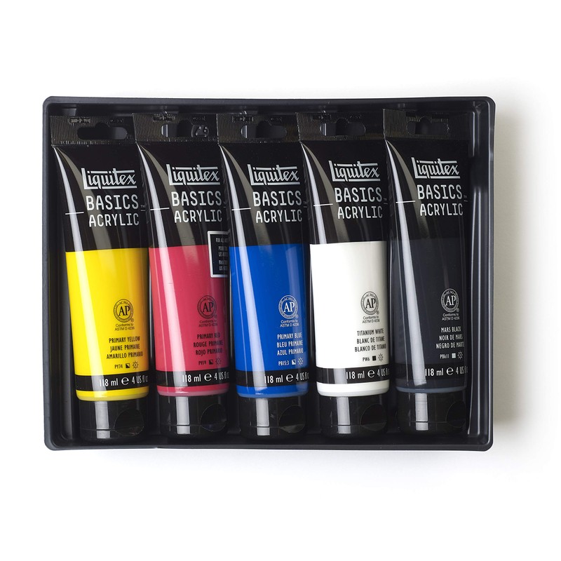 LIQUITEX Basics - Juego de acrílico (5 x 118 ml)