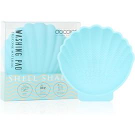 docolor Alfombrilla de Silicona para Limpiar Brochas de Maquillaje, Almohadilla Grande con Forma de Concha, Herramienta de Limpieza de Brochas, Herramienta de Lavado Portátil para Brochas de Maquillaj