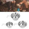 3 PCS Stainless Steel Camping Bowl Set Portable BBQ Folding