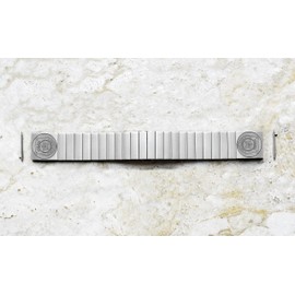 NICKSTON Police Badge Engraved Band Compatible with Garmin Venu 2 Vivoactive 4 and Forerunner 265 255 Music Silver Stainless Steel Strap S-PB4 (6" (152mm) Wrist Size)