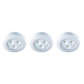 2.99 in. LED White Battery Operated Puck Light (3-Pack)