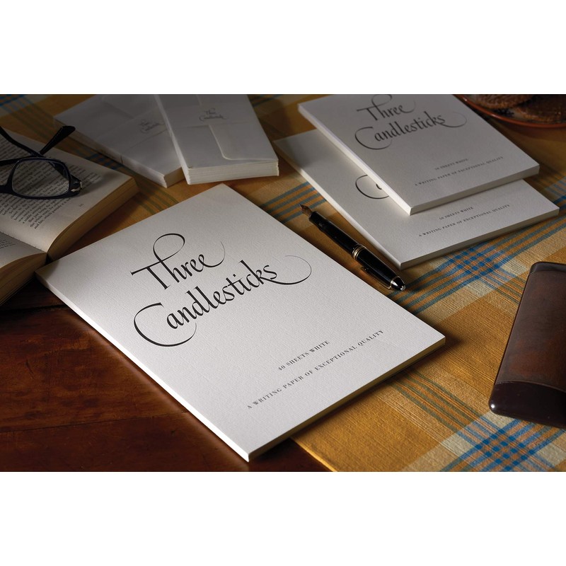 Three Candlesticks Luxury Writing Paper, 1 Pad, 50 Sheets, A5