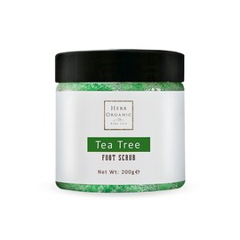 HerbOrganic Antibacterial Tea Tree Foot Scrub – 200 g – Exfoliates, Moisturizes and Cleanses – Helps with Corns, Calluses, Athlete Foot, Jock Itch & Foot Odour – with Green Tea, Sea Salt & Jojoba Oil