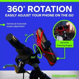 MONGOORA Bicycle & Motorbike PHONE HOLDER w 3 Color Bands - Flexible Mount