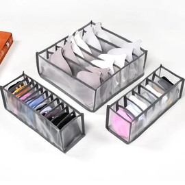 9 Pieces Underwear Drawer Organizer Foldable Fabric Underwear Storage Box Socks Bra Set