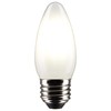 Satco S21836 4 Watt B11 LED Bulb, Frosted, Medium Base, 2700K, 350 Lumens, 120 Volt, 2-Pack