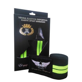 par de vendas elasticas de compresion deportivas para rodillas, medida 2 metros de largo 7.5 cms de ancho, levantamiento de pesas, entrenamiento en gimnasio, crossfit y sentadillas con peso, soporte con proteccion para las rodillas, evita lesiones de rod