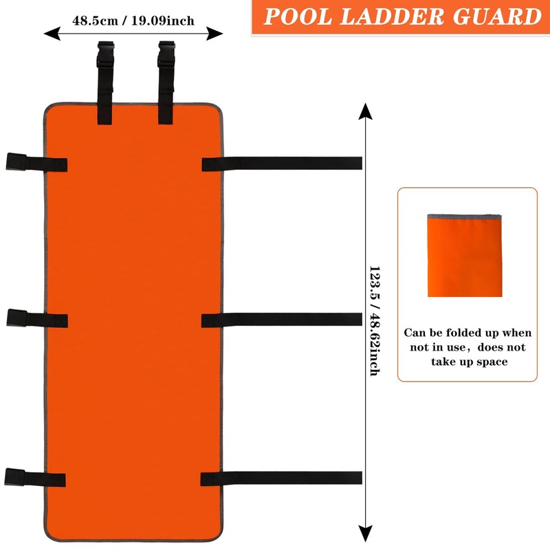 WUBOECE Pool Ladder Guard 48x19in, Pool Ladder Pad to Prevent