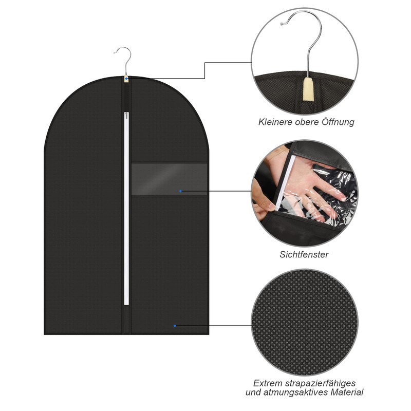 Asiulalt 5 Pack Garment Bag for Hanging Clothes, 40 Inch