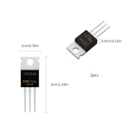 Pack of 10 IRFZ44N N-Channel Power MOSFET Transistor - High Efficiency with 49A and 55V for Applications in Power Electronics and Hobby Electronics, High Performance MOSFET Transistor