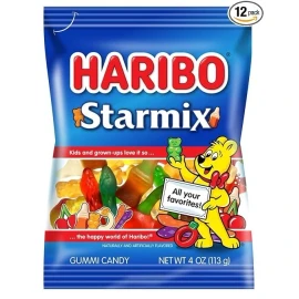 Haribo Starmix Gummi Candy, 4 oz (Pack of 12)