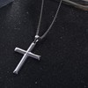 MILACOLATO Solid S925 Sterling Silver Cross Pendant Necklace for Men