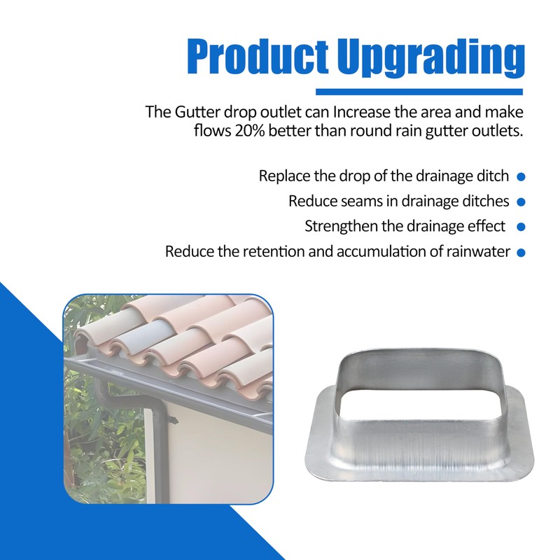 HOLEPU 2"x 3" K-Type Aluminum Downspout Outlet * 5PCS