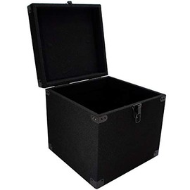Durable DJ Carpeted Wood Case Removeable Lid Storage Box for 90 LP Vinyl Records