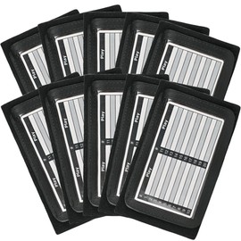 Adult Wrist Coach (10 Pack)- Triple Windows Playbook QB Wristband - Great for Football Plays, Baseball Calls All Sports (Black)