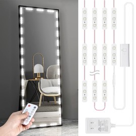 Kintion LED Vanity Mirror Lights with RF Remote, Dimmable Hollywood Style 13ft(4m), Bathroom Waterproof, for Full Body Mirror, Makeup Mirror, Vanity Mirror, Bathroom Mirror(Mirror Not Include)