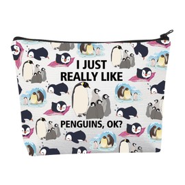 BNQL Penguin Makeup Bag Penguin Gifts Penguin Lovers Gifts I Just Really Like Penguin Ok Penguin Zipper Cosmetic Pouch Bag