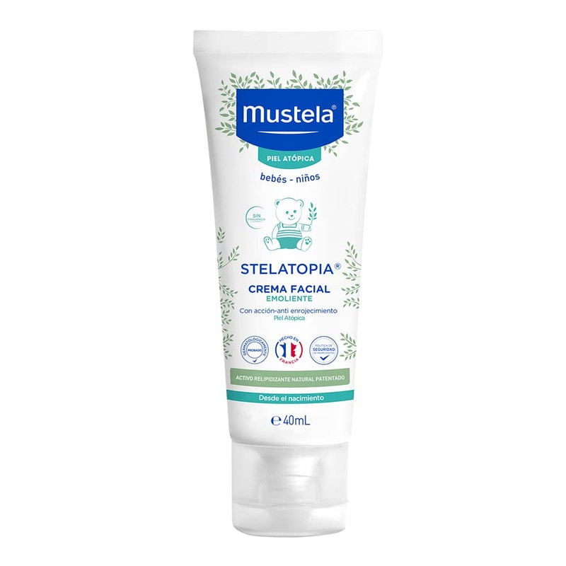 Mustela, Stelatopia, Crema Facial Emoliente para Bebés, 40ml