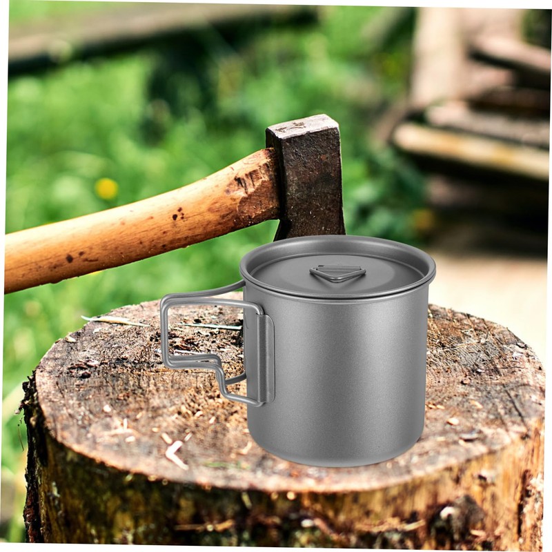 Gatuida Backpacking Cookware Titanium Water Cup Rapid Heating Foldable Camping