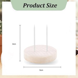 2Pcs Dual Needle Wooden Base for Doll,Holder for Crochet Positive Potato Pickle Pineapple Dolls and Positive Dolls Figurines,Stand Home Decorative Showcase Holder for Toys, Miniature Things