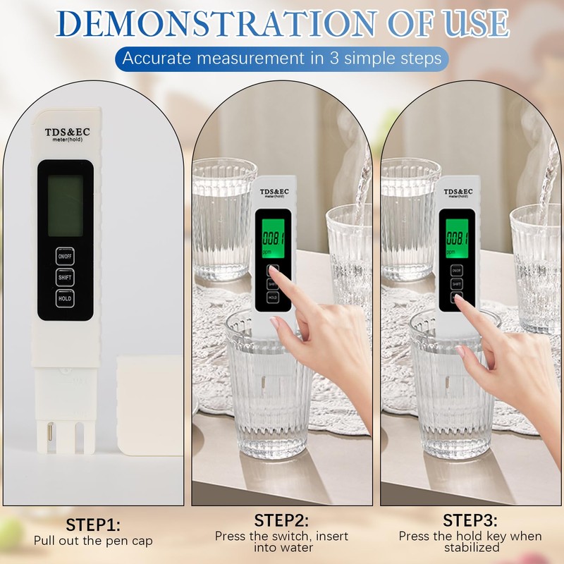 4 in 1 Digital Water Quality Tester,2025 New TDS Meter