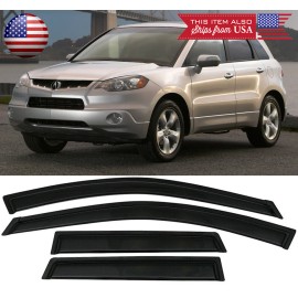 SDZ 4 Pc Window Visor Deflector Sun Vent Rain Wind Guard Shade Fit 07-12 Acura RDX