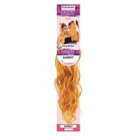 Remy Illusion Pony Garnet Ponytail Extension Synthetic Hair – 27 Inch Pony Tails Hair Extensions – Wavy Hair Extensions with Beautiful Colors – Comfortable and Easy to Apply – (ICY BLONDE)