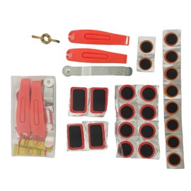 B2Jiu 29 PCS Bike Tire Repair Kit, 22 Patches, ABS Levers, Metal Rasp, Valve Wrench, Bicycle Inner Tube Puncture Patch Kits