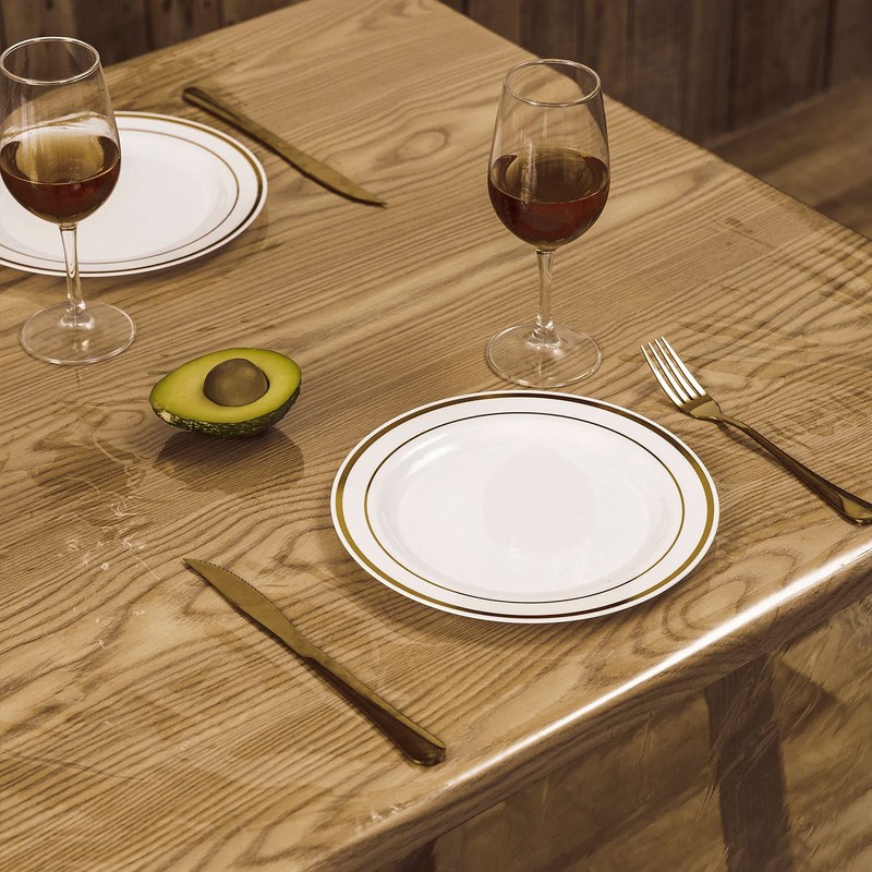 Newthinking Transparent PVC Table Cloth Wipe Clean Clear Tablecloth, Square